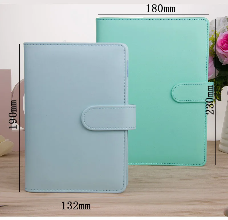 MINKYS Makronen Farbe A6/A5 PU Leder DIY Binder Photocards Sammeln Buch Tagebuch Agenda Planer Kugel Abdeckung Album Schreibwaren – Detail 1