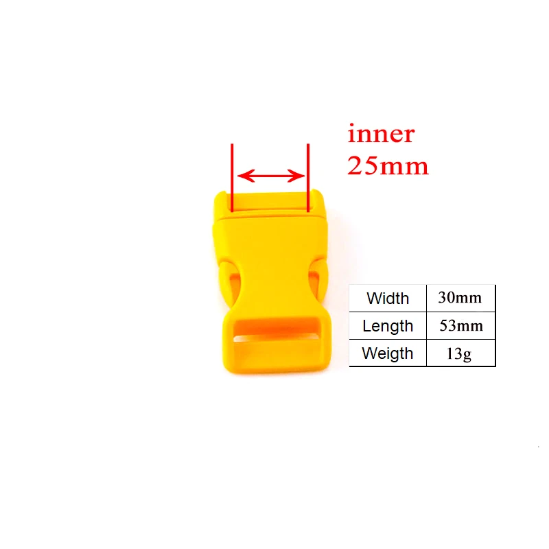 1pc Plastic side release curved 15mm buckles durable plated 20mm dog collar paracord DIY 25mm accessories 17 colours