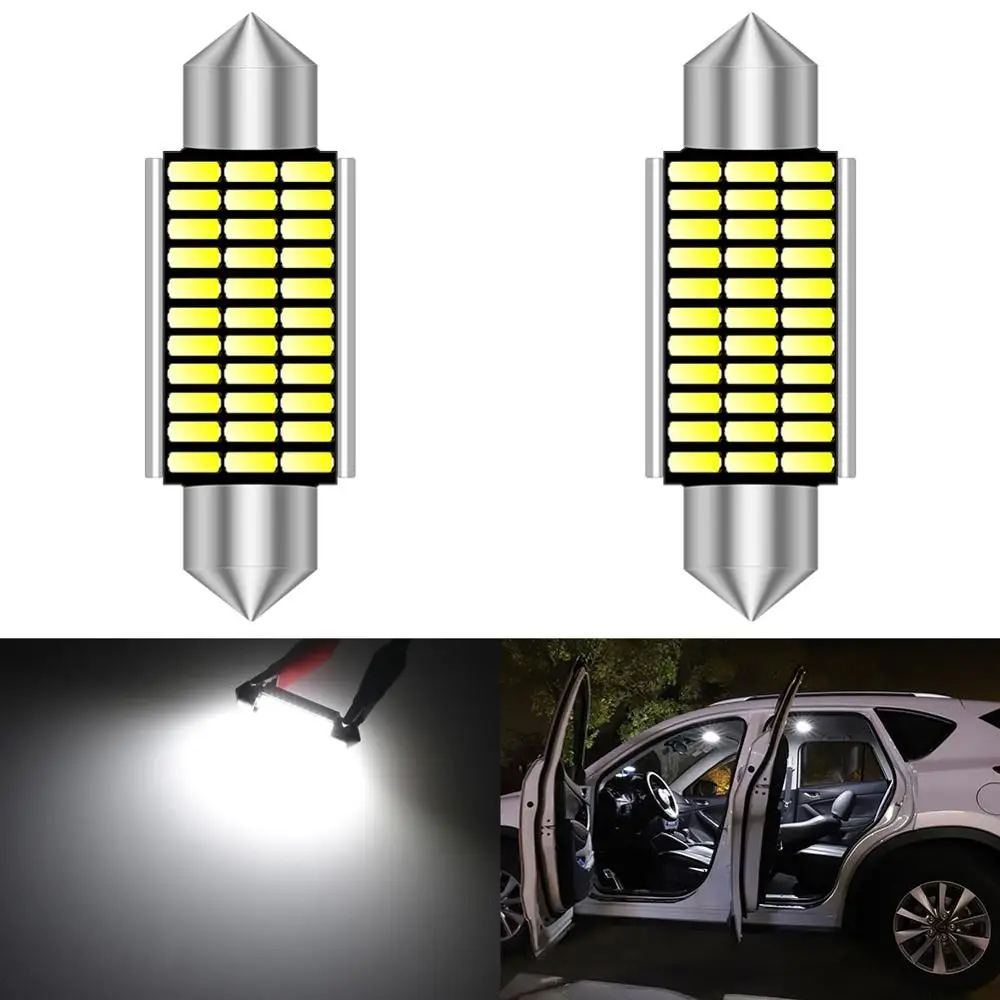 

2pcs Canbus LED Bulb C5W C10W 31mm 36mm 39mm 41mm Car Interior Dome Map License Plate Light For Golf 3 4 5 Passat 3c B6 B5 Polo