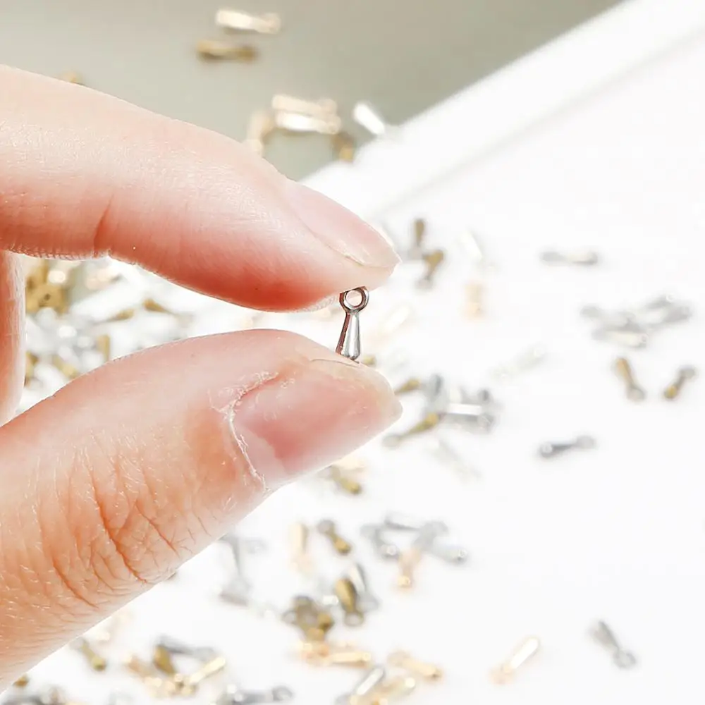 2x7 mm10 0 개/몫 구리 물방울 코드 DIY 목걸이 팔찌 크림프 끝 확장 체인 꼬리 걸쇠에 사용