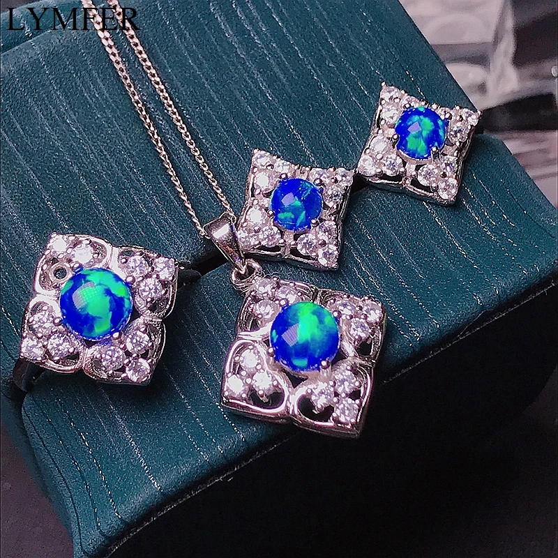 

Natural Black Opal Suit, Necklace , Beautiful Fire, Wonderful Starlight Patterns, 925 Silver