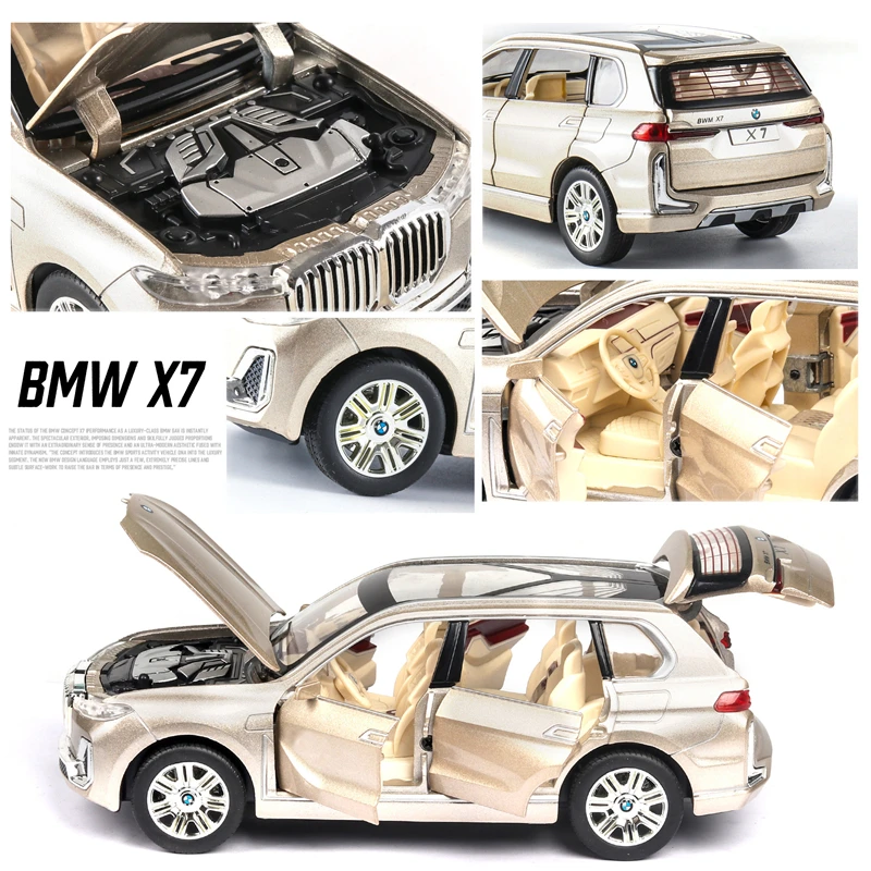 1:32 X7 SUV Alloy Car Model Diecasts Metal Toy Vehicles Car Model High Simulation Sound and Light Collection Childrens Toys Gift