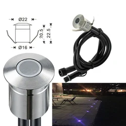 ステンレス鋼led埋め込み型ライト,防水ip67,屋外照明,階段または床に最適,dc 12v,22mm,0.8w。