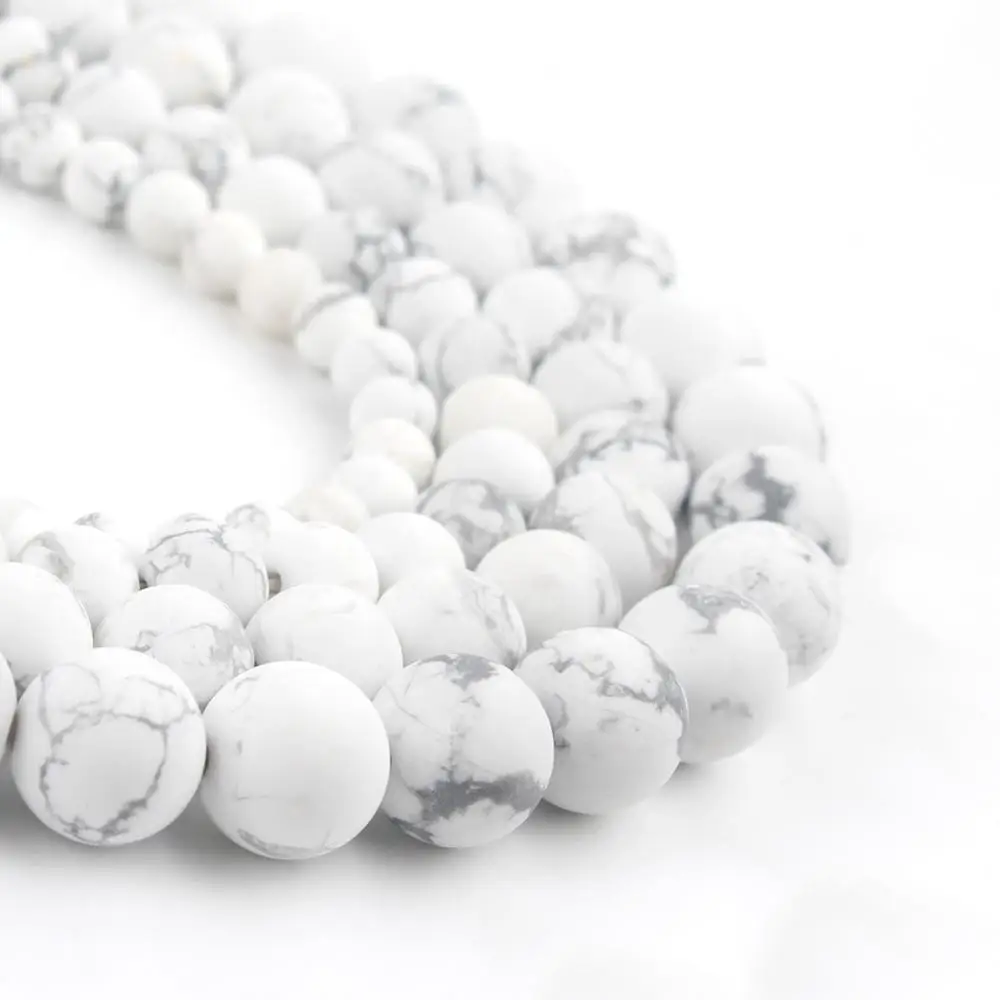 45 Style Natural Stone Beads Matte Dull Polish Agata Picasso Howlite Quartzs Beads for Jewelry Making DIY Bracelet Minerals Bead