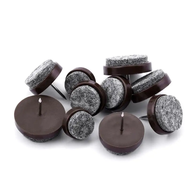 24MM Furniture Felt Pads Floor Protectors Nail In 24pc Non Slip Table Chair Leg Cap