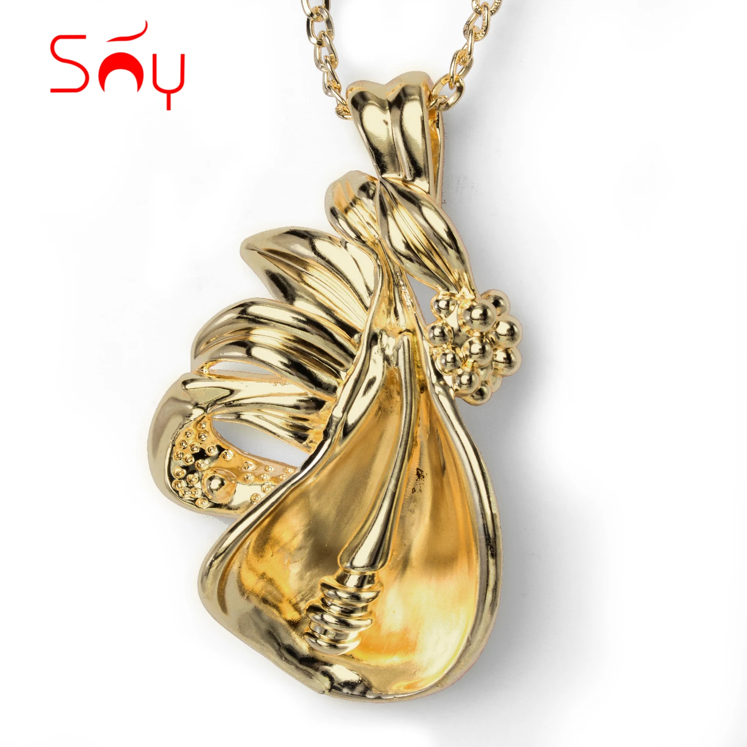 Sunny Jewelry Fashion Necklace Pendant New Copper African Nigeria Large Hollow Style For Women High Quality Daily Wear Gift