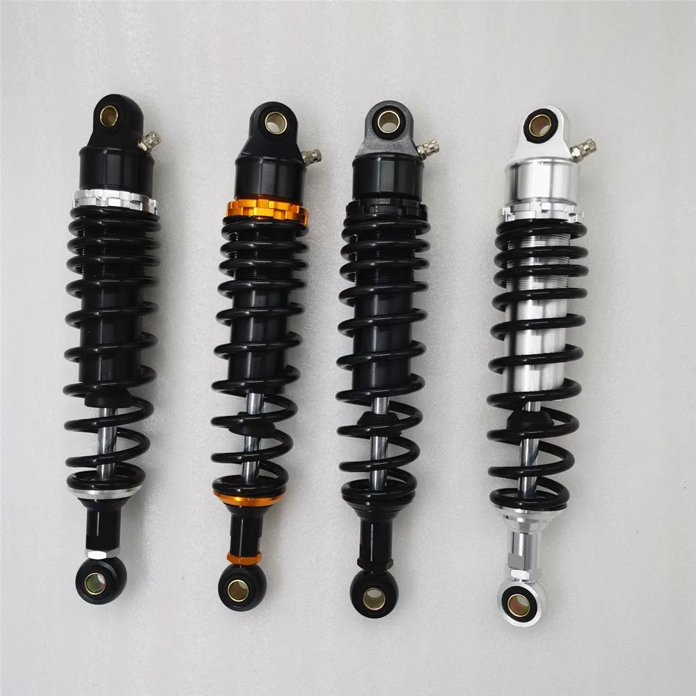 Universal 370mm 375mm 380mm Motorcycle 7mm spring nitrogen   Shock Absorber Suspension for honda yamaha suzuki all Black