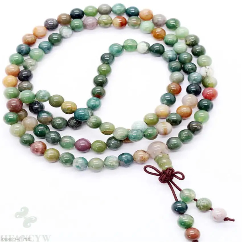 6mm India Agate Beads 108 Beads Ward Off Evil Spirits Aaa Mala Stones Bracelet