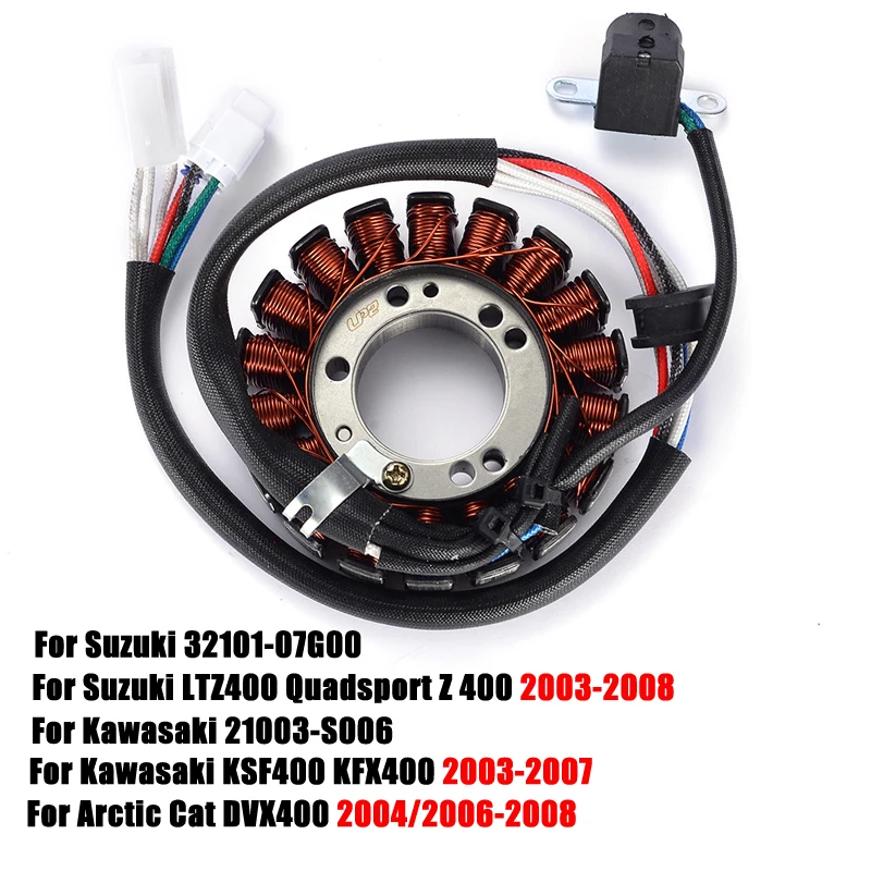 Stator Coil For Suzuki LTZ400 Quadsport Z400 Kawasaki KSF400 KFX400 LTZ KSF KFX 400 Arctic Cat DVX40 3409-026 32101-07G00