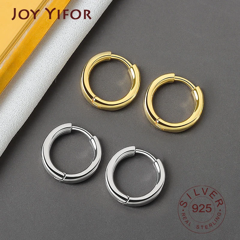 Pendientes de plata de ley 925 para mujer, joyería de moda Vintage, Simple, Retro, Círculo de oro, accesorios de fiesta, regalos