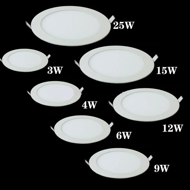 Możliwość przyciemniania oświetlenie panelowe LED sufitowe oprawa wpuszczana typu Downlight 3w 4w 6w 9w 12w 15w 25w okrągłe światło punktowe LED AC85-265V