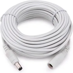 Câble d'extension d'alimentation DC 12V, blanc et noir, 2.1x5.5mm, 1m, 2m, 3m, 5m, 10m, fiche femelle à mâle, pour caméra CCTV