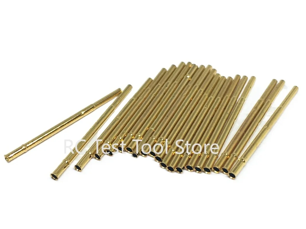 100PCS R50-1C Test Pin P50-B1 Receptacle Brass Tube Needle Sleeve Seat Crimp Connect Probe Sleeve Length17.5mm Outer Dia 0.86mm