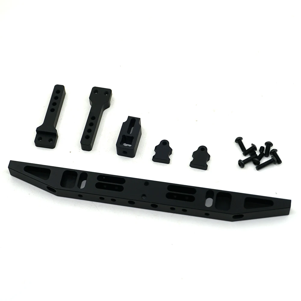 AXSPEED Aluminum Bull Bar TRX4 Front Rear Bumper with Winch Tow Hook Mount for 1/10 RC Crawler TRX-4 Defender Upgrade Parts
