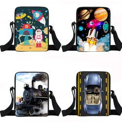 Cartone animato razzo astronave/locomotiva/borsa a tracolla per auto borsa a tracolla per bambini borsa a tracolla per ragazzo ragazza borsa a tracolla per bambini regalo