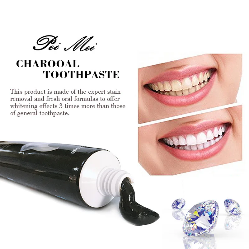 Activated Charcoal Teeth Whitening Toothpaste Natural Teeth Whitener  Black Tooth Paste