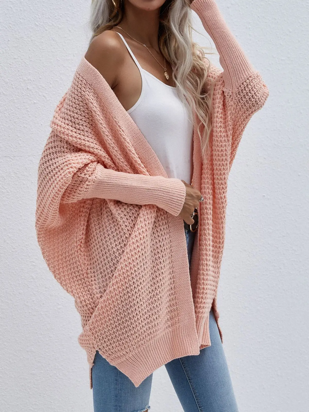 Winter Long Sweater Cardigans Women 2021 Lantern Sleeve Open Stitch Oversized Sweater Jacket Cheap Clothes Female Knit Coat