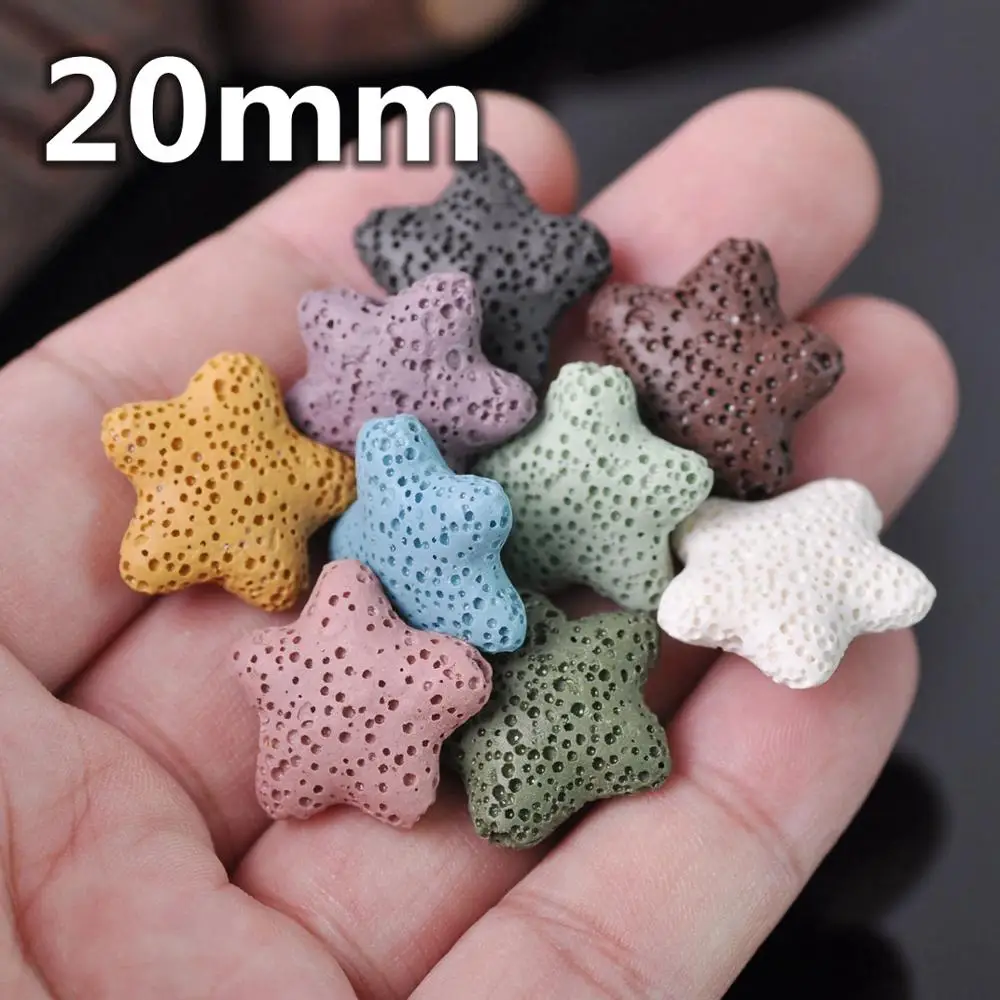 5pcs Natural Volcano Lava Stone Starfish Shape 20mm 23mm 40mm Loose Crafts Beads lot for Jewelry Making DIY Earring Findings