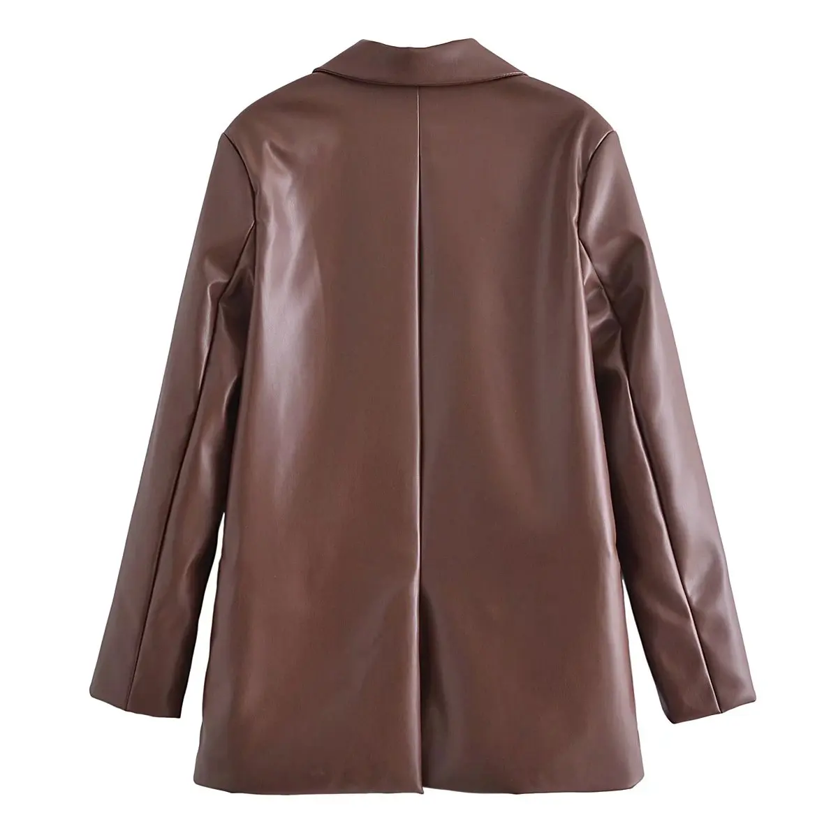 Marque Longue PU Simili Cuir Blazers Femmes Manteau de Veste En Cuir 2022 Nouvelles femmes Vestes Dames Manteaux Femme Costume En Cuir