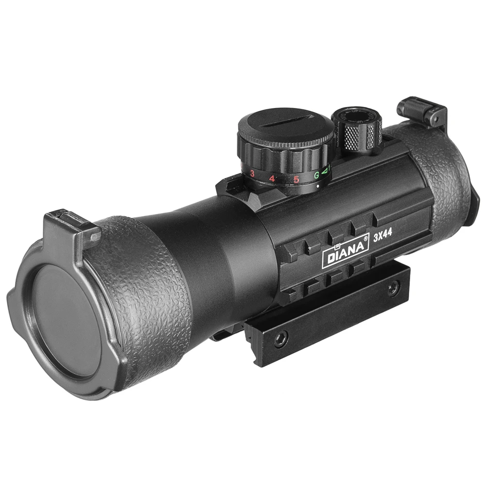 Imagem -04 - Verde e Vermelho Ponto Visão Âmbito para Caça Tactical Optics Riflescope Fit Rail Rifle Scopes 11 mm 20 mm 3x44