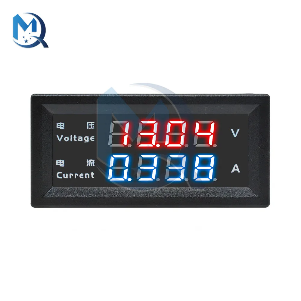 DC 4-30V M4430 4-digit Voltage Current Meter 0.28 inch 5 Wires Voltage Current Meter Tester Detector Car Red Blue Dual Display