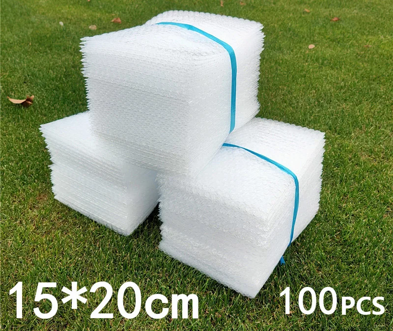 Bolsas De burbujas De 15x20cm, 50 Uds., Material protector De 10mm, envoltura De Embalaje, corte láser, artesanía, película De embalaje De burbujas transparente