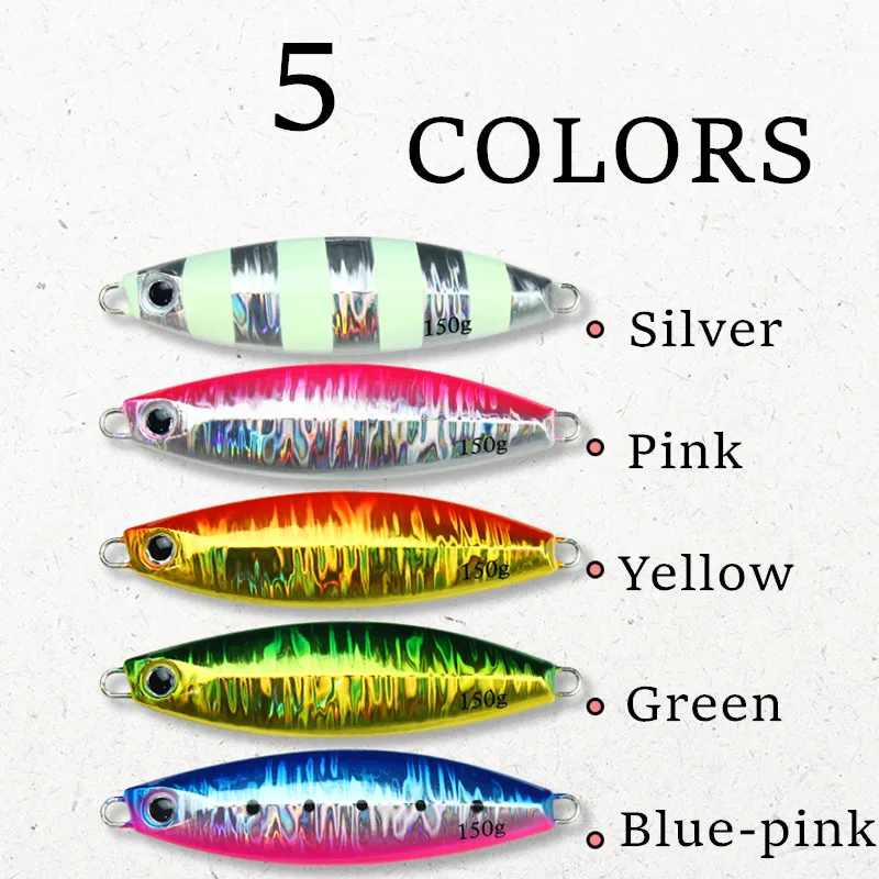 CASTFUN Slow Blatt S 150g 180g Artificial Bait Lure Fishing Lures Saltwater Slow jig Metal jigs Glow Jigging Lure