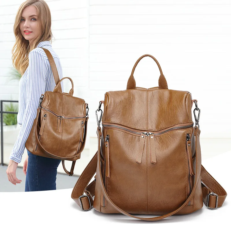 

New shoulder bag fashion female backpack bag double shoulder wild female backpack multifunctional backpack travel large capacity