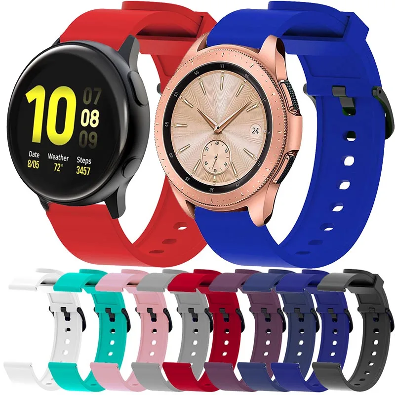 삼성 갤럭시 워치용 20mm 실리콘 팔찌, 기어 S2 스포츠 스트랩, 42mm 액티브 2, 40mm 44mm 손목 밴드, 스마트 워치 밴드 벨트