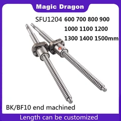 1PCS Machined sfu1204 Ball Screw 600 800 1000 1200 1400 1500mm C7 Roller Ballscrew With Single Ball Nut For CNC Parts