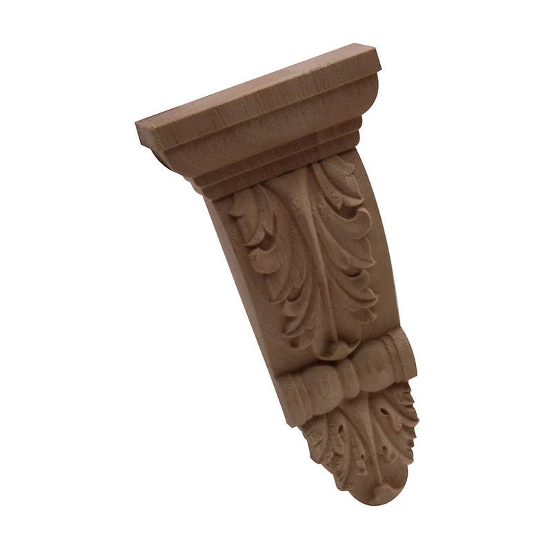 Carved Carving European Long Floral Leaves Rubber Wood  for Furniture Legs  Bed Leg Accessory Wood Decal Stigma Wood Applique