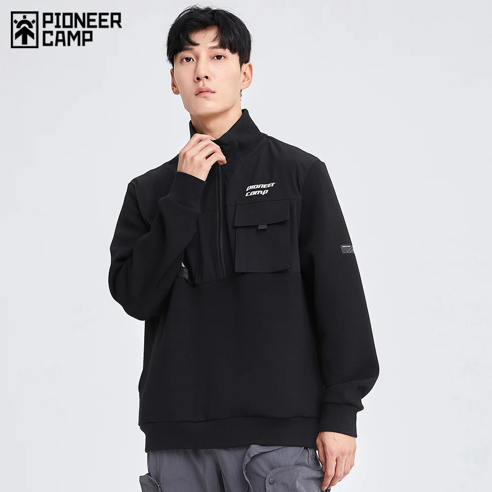 

Pioneer Camp, новые модные толстовки для мужчин, на молнии, лоскутные толстовки, мужские XYS102042