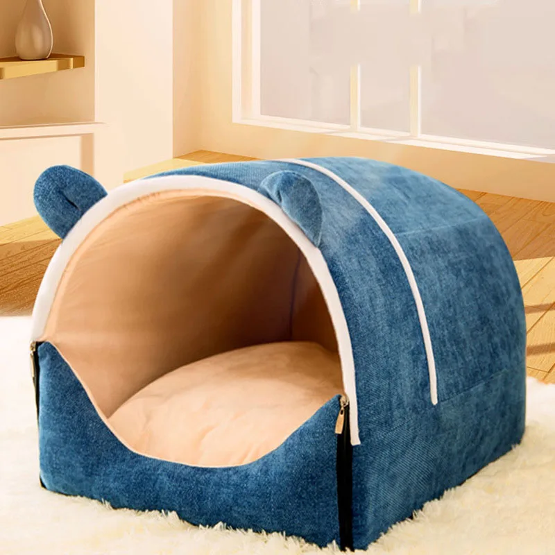 Dog House Winter Warm Washable Pet Puppy Bed Enclosed Room Kennel For Dog Portable Folding Pet Tent Camas Para Perro