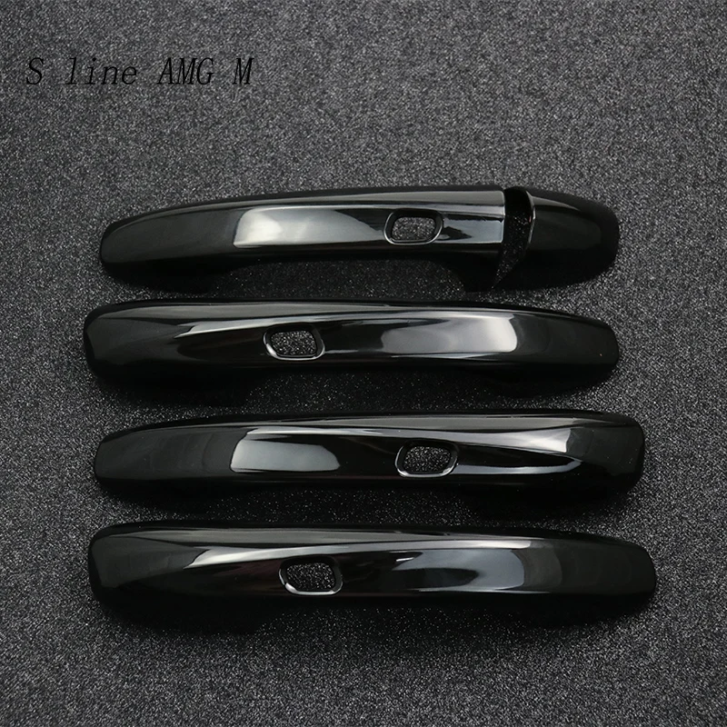 Car Styling Carbon fiber For Mercedes Benz C E GLC Class W213 W205 X253 Outer Door Bowl Handle Stickers protection Covers Trim