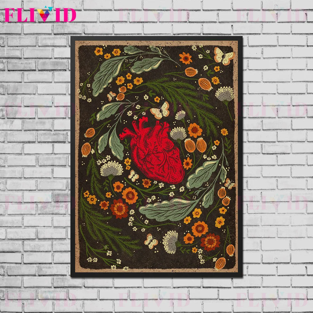 Vintage Witch European Wall Art Canvas Painting Woodland Witchcraft Nordic Poster And Prints Wall Picture Decor Unframed - Detail 1