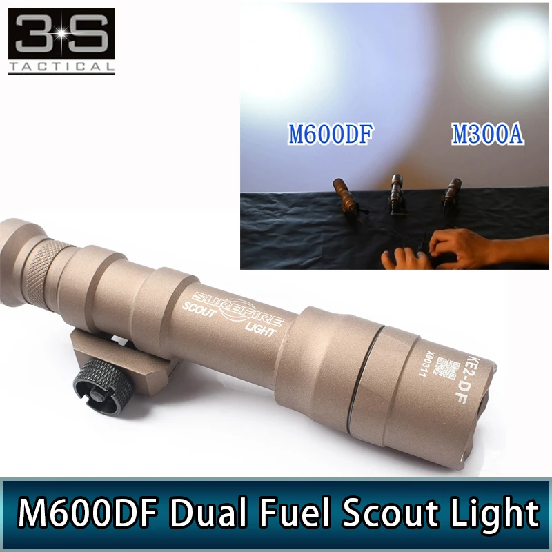 1400lumes Surefir M600DF Dual Fuel Scout Light LED Tactical Hunting Surefir Flashlight M600 Fit 20mm Rails Scouting Lampe