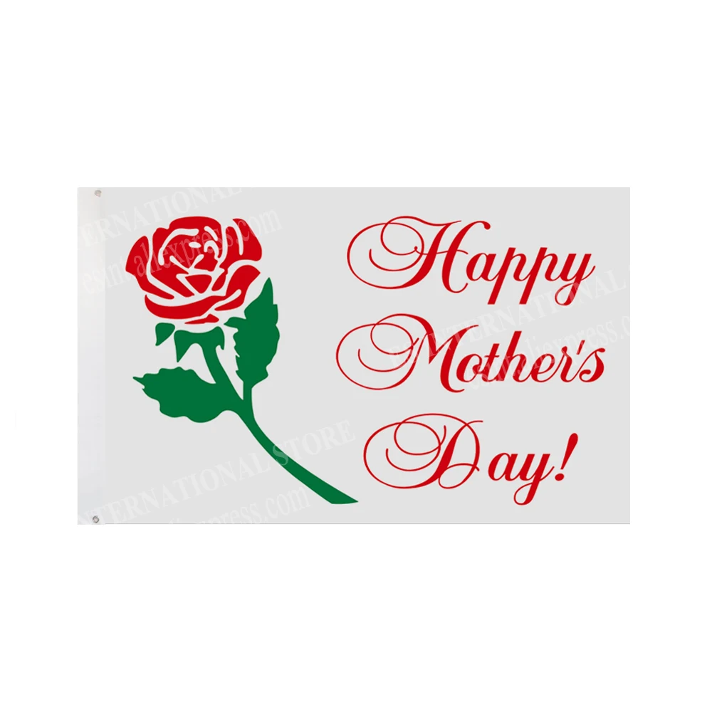 Happy Mothers Day Flag 90 x 150cm 3 x 5ft Custom Banner Metal Holes Grommets Indoor And Outdoor