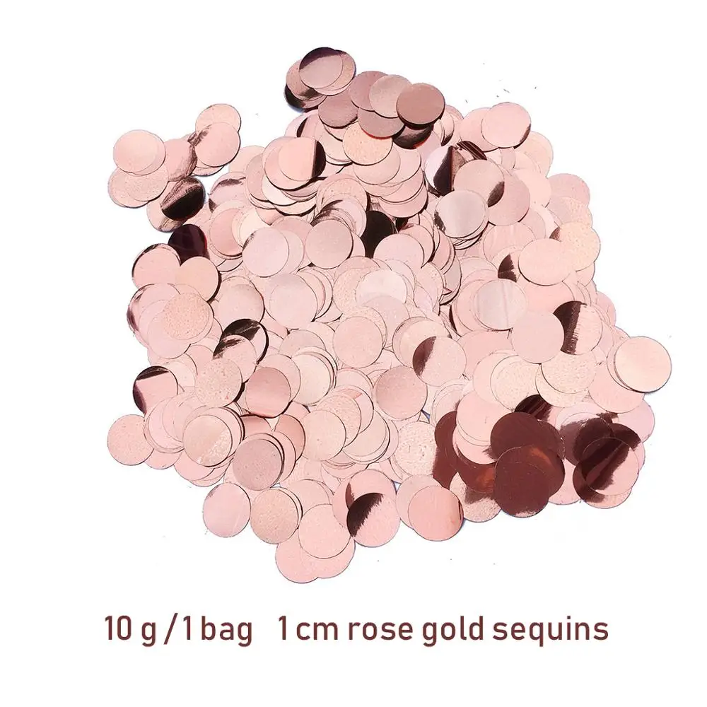 1.5cm 10g/bag Metallic Rose Gold Mini Round Confetti Dots Filling Balloons Baby Shower Wedding Engagement Decorations