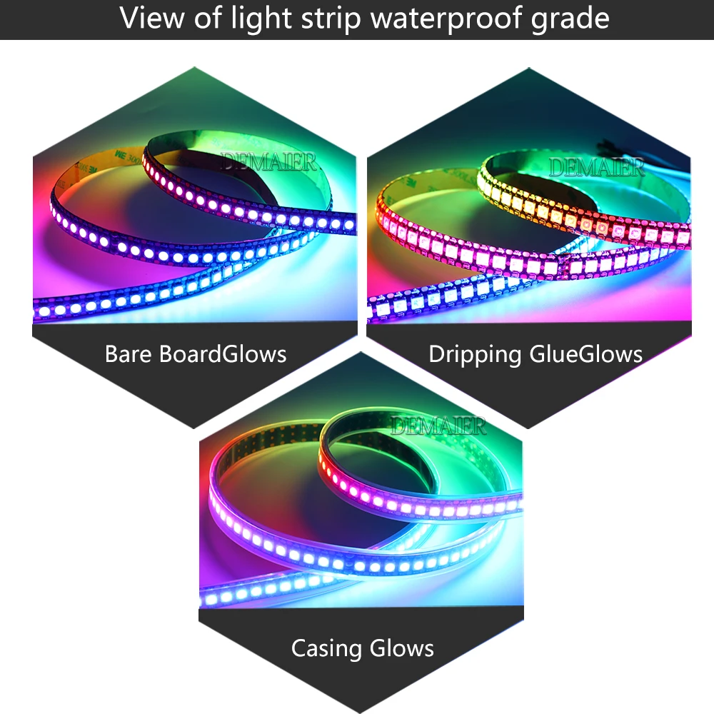 1m/2m/4m/5m DC5V WS2812B WS2812 Led Streifen,30/60/144 pixel/leds/m schwarz/Weiß PCB Wasserdicht IP30/65/67 IC WS2812 Adressierb