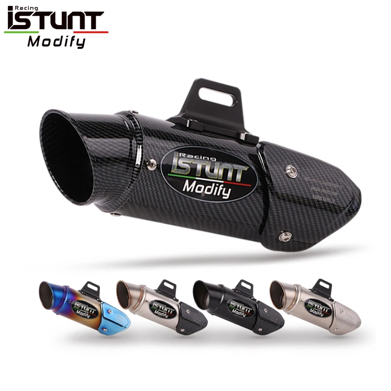 

ISTUNT 51mm 60mm Universal Motorcycle Exhaust Escape Modified Muffler Pipe for msx bws Pcx 125 GSR 600 502C cbr1000 zx6r r6 zx6r