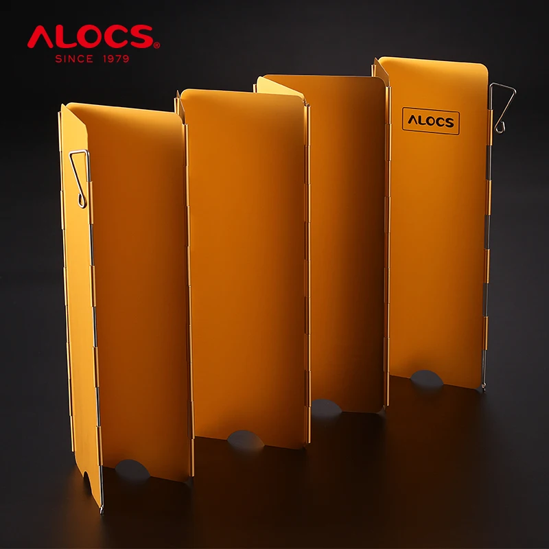 Alocs CS-B04 Outdoor Stove Windshield Alcohol Gas Stove Windscreen Hiking Camping Picnic Cooker Wind Shield 7 Folding Plates