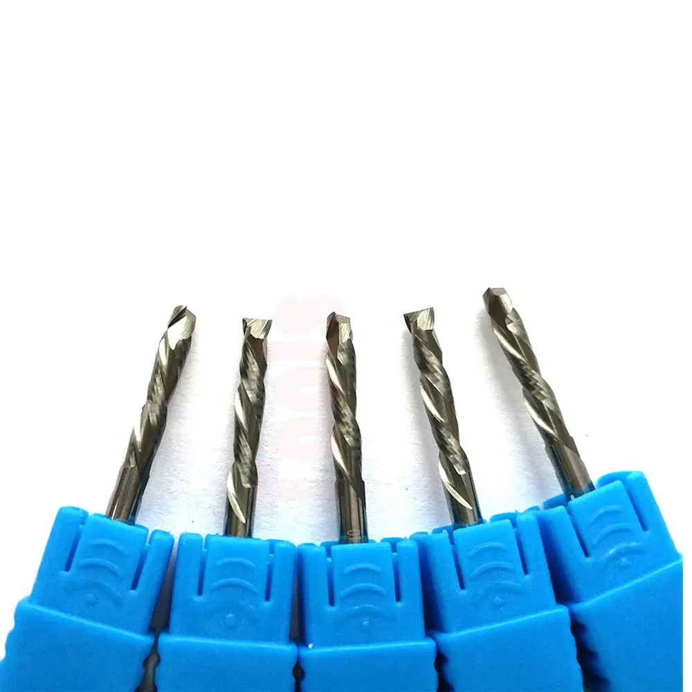 5 шт. 3,175X17 мм вверх и вниз, две канавки, спиральные твердосплавные фрезы, фрезы для фрезерного станка с ЧПУ, концевые фрезы для сжатия древесины