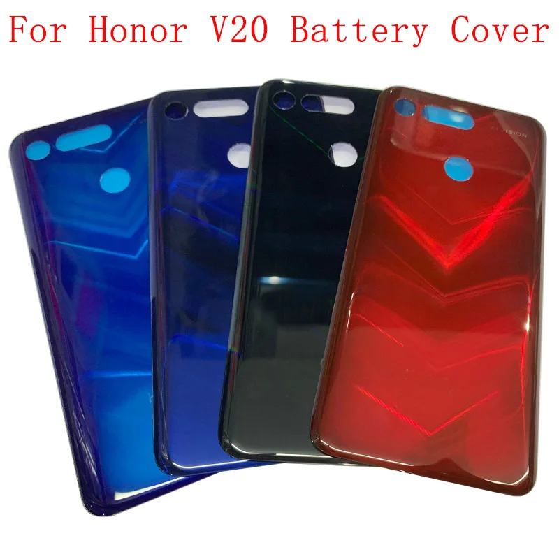 Back Cover Glass Panel Rear Door Housing Case For Honor V20 View 20 Battery Cover with Camera Lens Frame Logo Repair Parts