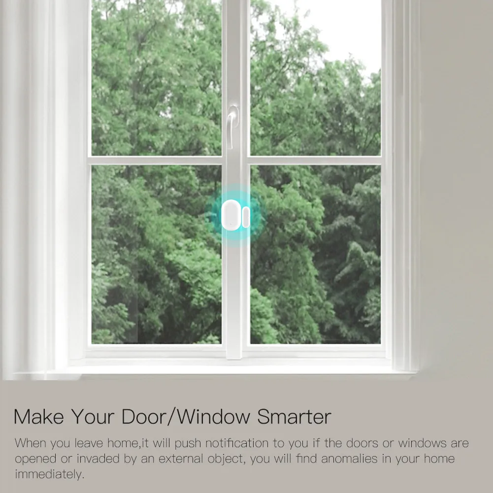 Sensor de puerta inteligente Tuya Zigbee, detectores de puerta abiertos/cerrados, alarma de Casa Wifi, Compatible con la aplicación Alexa Google Home Smart Life