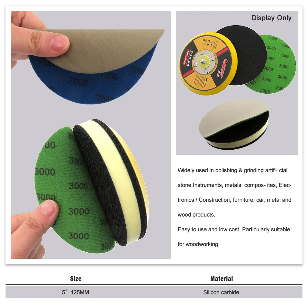 20pcs 5 Inch(125mm) Wet and Dry Sandpaper High Performance Heavy Duty Silicon Carbide Wet&Dry Hook and Loop Sanding Discs