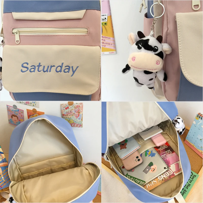 New Fashion Women Backpack Casual Girl College School Bag Waterproof Book Packbags for Teenage Travel Shoulder Bag Boy Rucksack