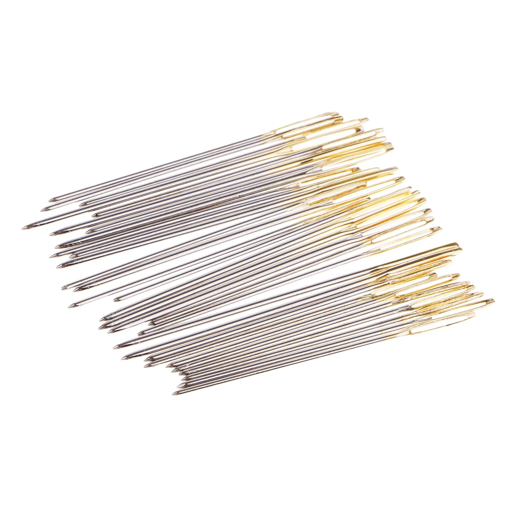 30Pcs Large-Eye Needles Sewing Tool DIY Craft Tool for Cross Stitch Wool Yarn Leather Darning Embroidery Knitting 3 Sizes