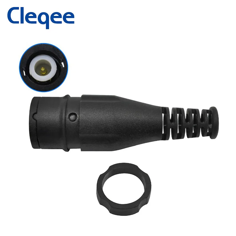 Cleqee P7001 4PCS BNC connettore maschio a spina guscio protettivo adattatori per giunti a saldare placcati in oro