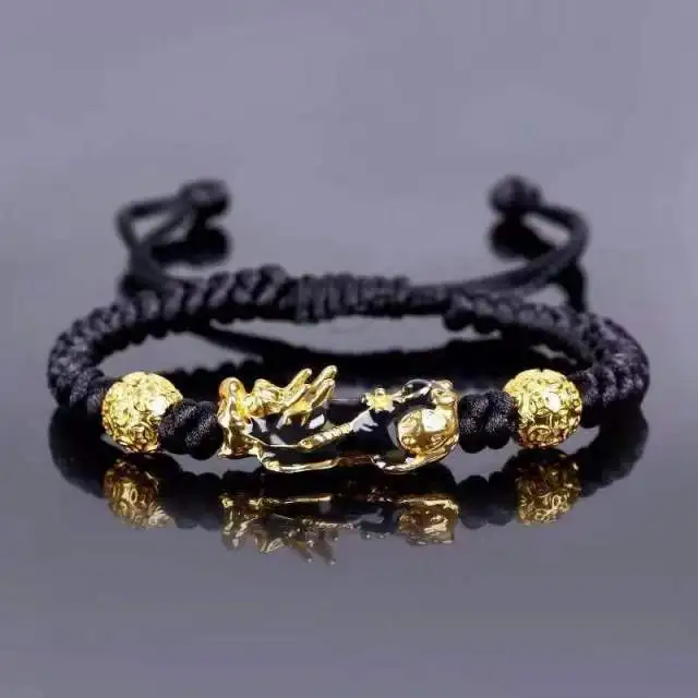 Temperature Changing Color Bracelet Handmade Lucky Pixiu Braided Rope Bracelets Jewelry for Female and Male YP8837