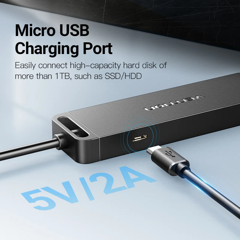 Vivention USB C HUB 4 porty USB typu C do rozdzielacza USB z mikro mocą ładowania dla Lenovo Macbook Pro iPad Samsung PC 3.0 HUB USB